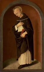 Saint Bernardino de Sienne, dans une niche sculptée