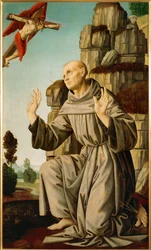 Saint François recevant les stigmates (peinture sur bois)