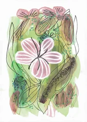 Motif floral rose abstrait