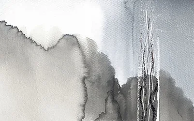 Forêt monochrome brumeuse