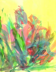 Jardin abstrait aux couleurs vives