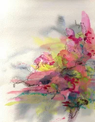 Aquarelle abstraite aux couleurs vives