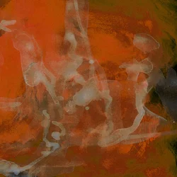 Flux abstrait orange vif