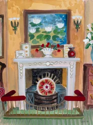 Intérieur avec nénuphars, 2020 (aquarelle et gouache)