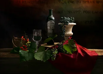 Nature morte classique avec du vin