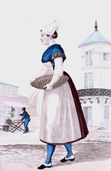 Costume traditionnel de St. Valery en Caux, gravé par Gatine vers 1820