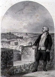Honoré Gabriel Riqueti, Comte de Mirabeau (1749-91) sur les remparts de Paris, gravé par Philibert Langlois