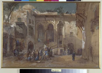Une place animée au Caire, Égypte