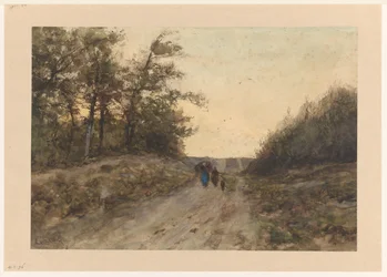 Paysage avec des figures sur un chemin de campagne