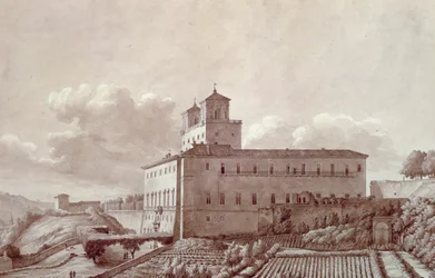 Villa Médicis sur la colline du Pincio à Rome, par Louis-Auguste Boileau, Italie