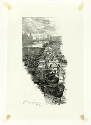 Apple Market, vu du Pont Louis-Philippe, planche sept du Long de la Seine et des Boulevards