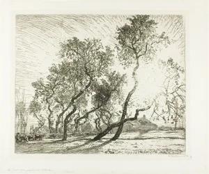 Ferme avec peupliers hollandais