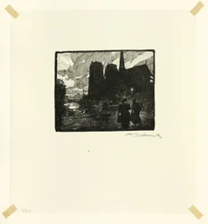 Notre-Dame, Evening, plate eight from Le Long de la Seine et des Boulevards