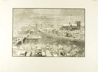 Paris sous la neige, vue de la tour de Saint-Gervais