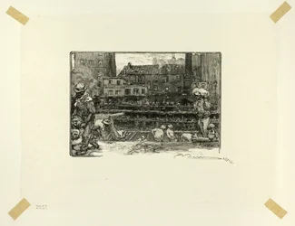Déchargeurs de plâtre, planche trois de Le Long de la Seine et des Boulevards