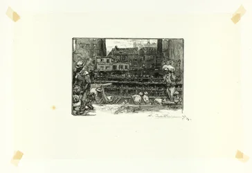 Déchargeurs de plâtre, planche trois de Le Long de la Seine et des Boulevards
