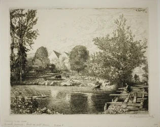 La vieille passerelle, les rives du Petit Morin
