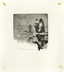 The Vampire of Notre-Dame, plate nine from Le Long de la Seine et des Boulevards