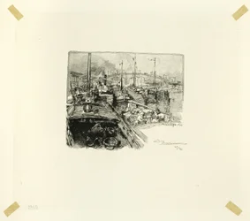 Villette Dock, plate five from Le Long de la Seine et des Boulevards
