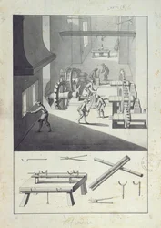 Fabrication de canons, dessin pour la 