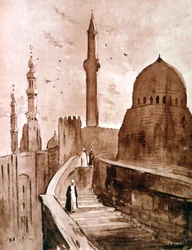 La Citadelle au lever du soleil, Le Caire, Égypte, 1928