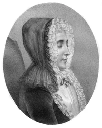 Madame du Deffand - Marie de Vichy-Chamrond, marquise du Deffand - gravure par Carmontelle