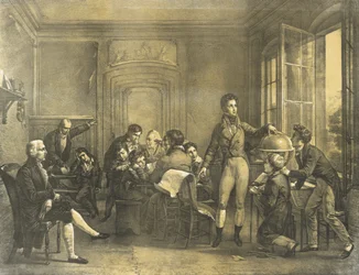 Louis-Philippe enseignant la géographie au Collège de Reichenau, pub. 1820