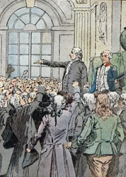 Révolution française : "Le député Jean Sylvain Bailly (1736-1793) élu maire de Paris le 15/07/1789 en présence de La Fayette" (Illustration de Louis Charles B)