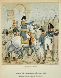 Illustration de Louis Bombled (1862-1927) du livre « Le Mémorial de Sainte-Hélène » du comte Emmanuel de Las Cases (1766-1842) : Le maréchal Bon Adrien Jeannot de Moncey (1754-1842), duc de Conegliano