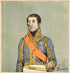 Illustration de Louis Bombled (1862-1927) du livre « Le Mémorial de Sainte-Hélène » du comte Emmanuel de Las Cases (1766-1842) : Portrait du maréchal Édouard Mortier (1768-1835), duc de Trévise
