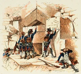 Illustration tirée du livre « Les héros du siècle », récits anecdotiques par Dick de Lonlay et illustrés par Louis Bombled