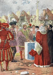 Pose par le roi de France François Ier de la première pierre de l