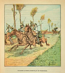 Cuirassiers prussiens poursuivis par les Freicists en octobre 1870, Collection privée