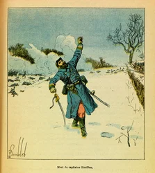 Janvier 1871, Héricourt, mort du capitaine Houillon, Collection privée