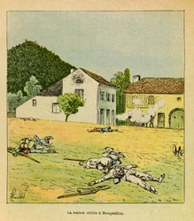Une maison criblée de balles lors de la bataille de Nompatelize en octobre 1870, Collection privée