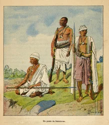 La Guerre à Madagascar - Histoire anecdotique des expéditions françaises de 1885-1895 par Henri Galli dit Gallichet (1854-1922), illustrée par Louis Bombled (1862-1927) : Guerriers Sakalavas, Collection privée