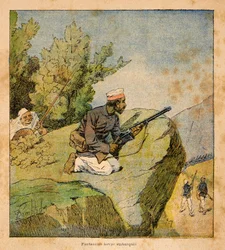 La guerre à Madagascar - Histoire anecdotique des expéditions françaises de 1885-1895 par Henri Galli dit Galllichet, illustrée par Louis Bombled : Embuscades Hovas