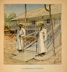 La Guerre à Madagascar : Le pavillon de la reine Ranavalona à Tananarive en 1895