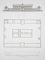 Plan et élévation du bâtiment des condamnés à Port Jackson, près de Sydney, de 
