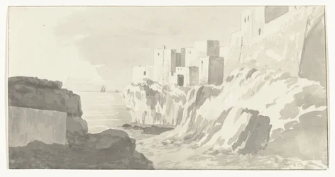 Vue de la ville Polignano (Voyage en Italie, en Sicile et à Malte - 1778)