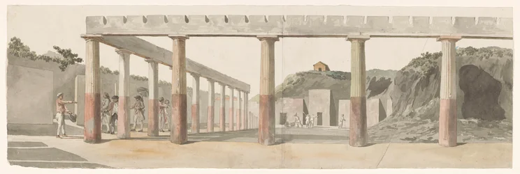 Vue des casernes romaines et de la colonnade de Pompéi (Voyage en Italie, en Sicile et à Malte - 1778)