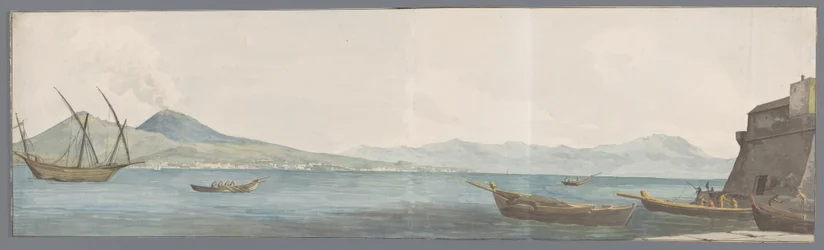 Vue du Vésuve et de la côte de Portici, prise du coin du Château de l