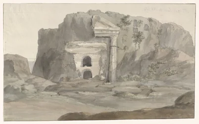 Tombes avec façade de style dorique taillées dans la roche près de Syracuse (Voyage en Italie, en Sicile et à Malte - 1778)