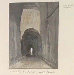 Entrée de la grotte de Pausilype du côté de Pouzzoles (Voyage en Italie, en Sicile et à Malte - 1778)