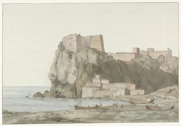 Rocher et ville de Scilla en Calabre; vue prise du côté du couchant (Voyage en Italie, en Sicile et à Malte - 1778)