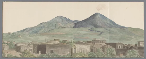Vésuve vu de Portici avec les coulées de lave de 1777, 1771 et 1731 (Voyage en Italie, en Sicile et à Malte - 1778)