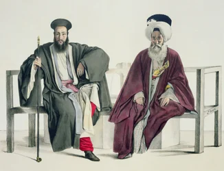 Un prêtre grec et un Turc, gravé par les frères Thierry, 1825