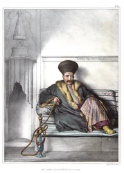 Un logothète grec de Livadie. dans "Voyage à Athènes et Constantinople, ou collection de portraits grecs et ottomans, vues et costumes, peints sur place ou d