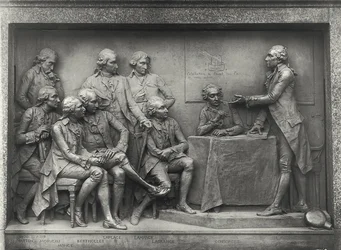 Antoine Laurent Lavoisier (1743-94) expliquant son analyse de l