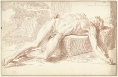 Nu masculin, couché sur le dos